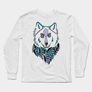 Aqua Wolf Long Sleeve T-Shirt